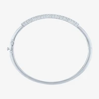 (G-H / Si2-I1) Womens 1 CT. T.W. Lab Grown White Diamond Pure Silver Over Brass Bangle Bracelet