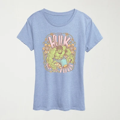 Hulk Feminine Womens Crew Neck Short Sleeve Classic Fit Graphic T-Shirt