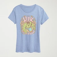 Hulk Feminine Womens Crew Neck Short Sleeve Classic Fit Graphic T-Shirt