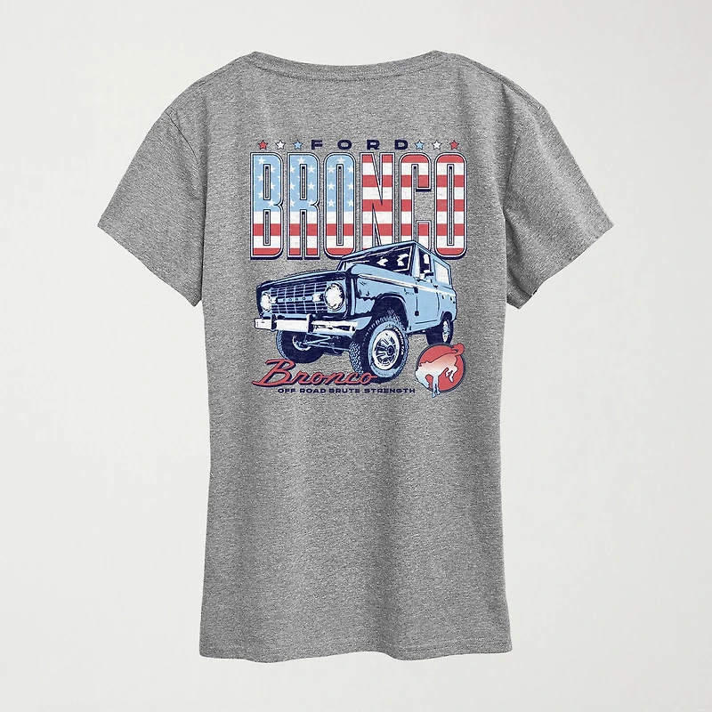 1970 Ford Bronco American Womens Crew Neck Short Sleeve Classic Fit Graphic T-Shirt