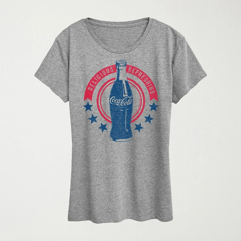 Cola Stars Delicious Refreshing Womens Crew Neck Short Sleeve Classic Fit Graphic T-Shirt