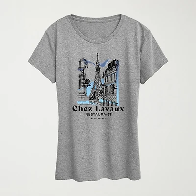 Chez Lavaux Womens Crew Neck Short Sleeve Classic Fit Graphic T-Shirt