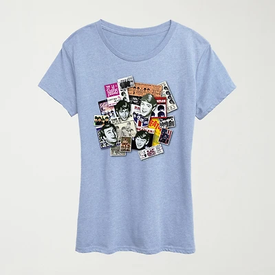 Womens Crew Neck Short Sleeve Classic Fit The Beatles Graphic T-Shirt
