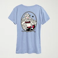 Western Americana Womens Scoop Neck Short Sleeve Classic Fit Barbie Graphic T-Shirt