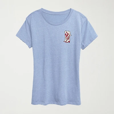 Western Americana Womens Scoop Neck Short Sleeve Classic Fit Barbie Graphic T-Shirt