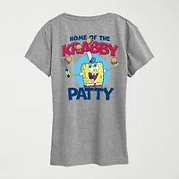 Krusty Krab Womens Crew Neck Short Sleeve Classic Fit Spongebob Graphic T-Shirt