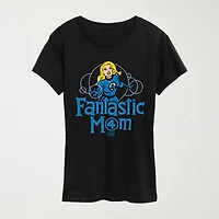 Fantastic Mom Womens Crew Neck Short Sleeve Classic Fit Marvel Graphic T-Shirt