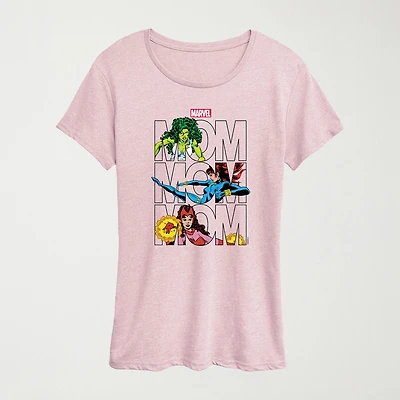 Marvel Mom Womens Crew Neck Short Sleeve Classic Fit Graphic T-Shirt