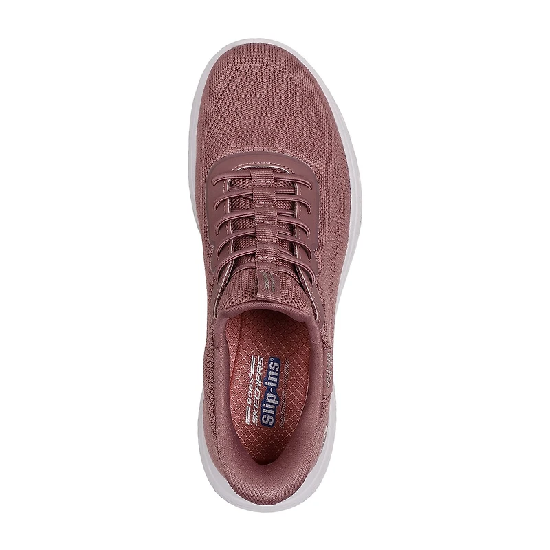 Skechers Bobs Hands Free Slip-Ins Arc Waves Womens Slip-On Walking Shoes