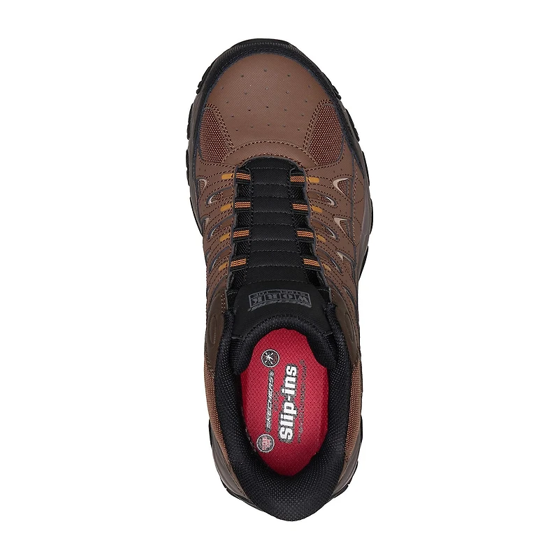 Skechers Hands Free Slip-Ins Afterburn Mens Round Steel Toe Work Shoes
