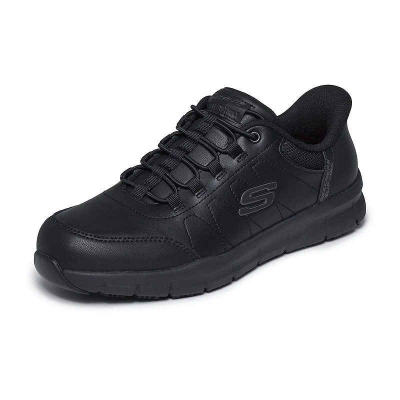Skechers Hands Free Slip-Ins Nampa Knotly Mens Round Closed Toe Work Shoes Wide Width