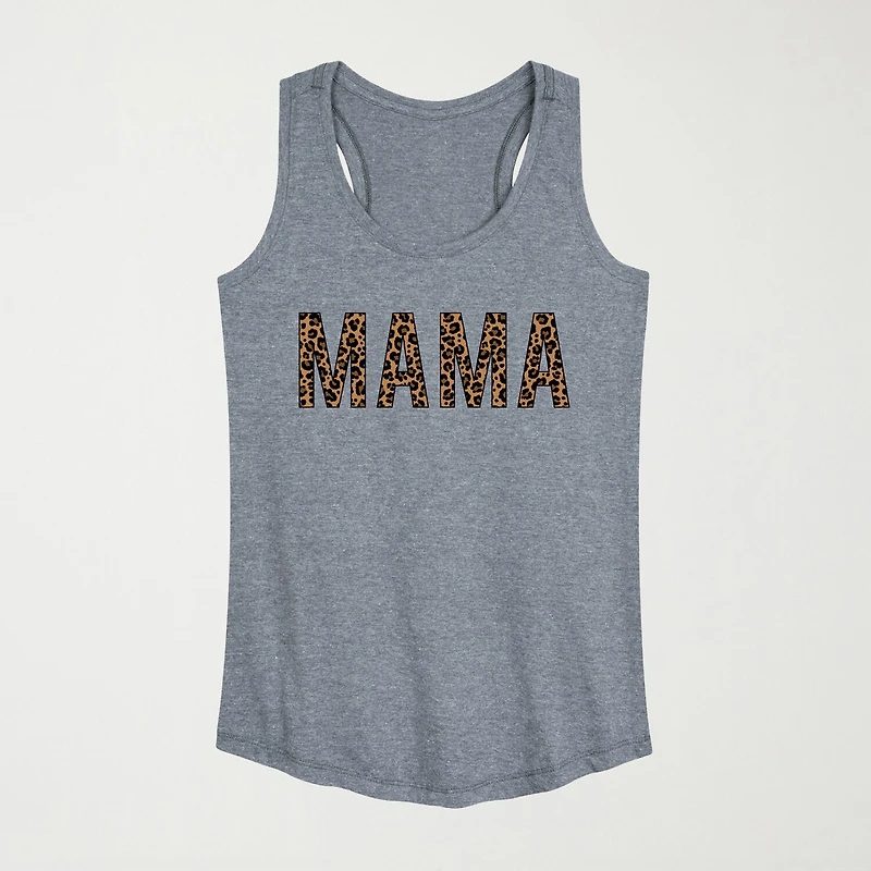 Mama Leopard Womens Scoop Neck Sleeveless Tank Top