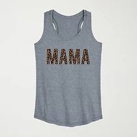 Mama Leopard Womens Scoop Neck Sleeveless Tank Top