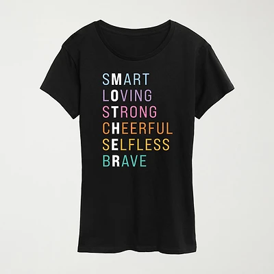 Mother Anagram Womens Crew Neck Short Sleeve Classic Fit Graphic T-Shirt