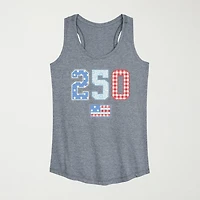 250 Americana Quilt Womens Crew Neck Sleeveless Tank Top