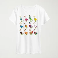 Seasonal Geese Womens Crew Neck Short Sleeve Classic Fit Graphic T-Shirt