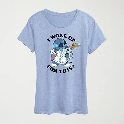 Woke Up Womens Crew Neck Short Sleeve Classic Fit Graphic T-Shirt
