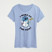 Woke Up Womens Crew Neck Short Sleeve Classic Fit Graphic T-Shirt