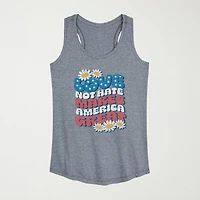 Love Not Hate Makes America Great Womens Crew Neck Sleeveless Tank Top