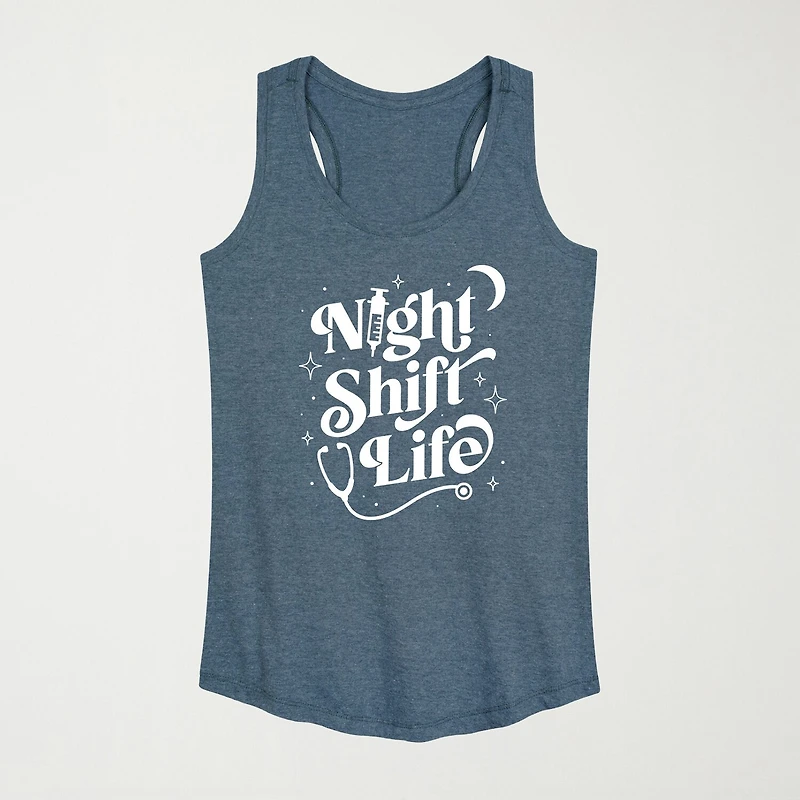 Night Shift Life Womens Scoop Neck Sleeveless Tank Top
