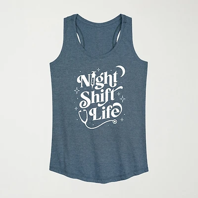 Night Shift Life Womens Scoop Neck Sleeveless Tank Top