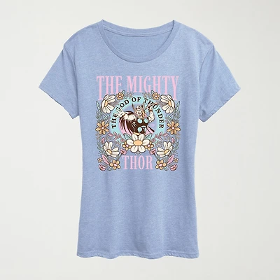 Thor Feminine Womens Crew Neck Short Sleeve Classic Fit Graphic T-Shirt