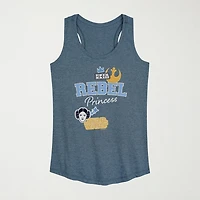 Rebel Princess Faux Patches Womens Scoop Neck Sleeveless Star Wars Tank Top