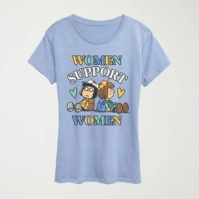 Womens Crew Neck Short Sleeve Classic Fit Peanuts Graphic T-Shirt
