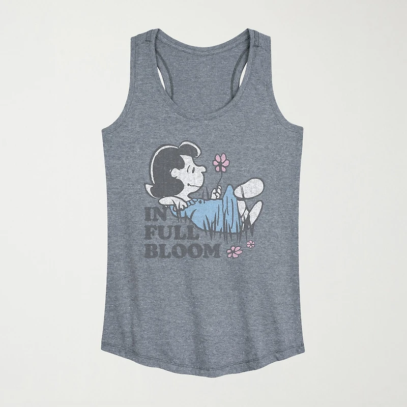Full Bloom Lucy Womens Scoop Neck Sleeveless Peanuts Tank Top