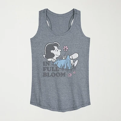 Full Bloom Lucy Womens Scoop Neck Sleeveless Peanuts Tank Top