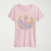 Rebel Flower Logo Tonal Washed Womens Crew Neck Short Sleeve Classic Fit Star Wars Graphic T-Shirt