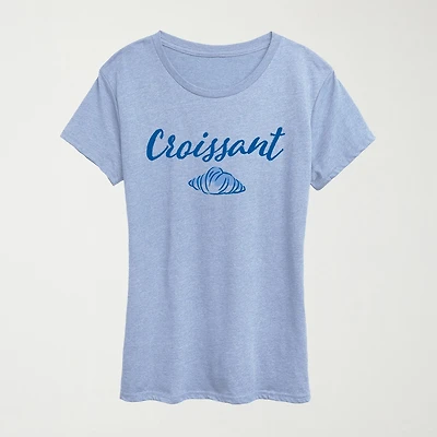 Croissant Womens Crew Neck Short Sleeve Classic Fit Graphic T-Shirt