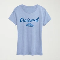 Croissant Womens Crew Neck Short Sleeve Classic Fit Graphic T-Shirt