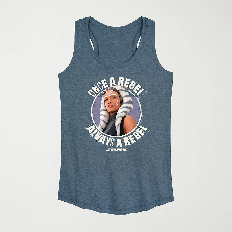 Once A Rebel Ahsoka Womens Scoop Neck Sleeveless Star Wars Tank Top