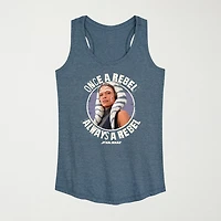 Once A Rebel Ahsoka Womens Scoop Neck Sleeveless Star Wars Tank Top