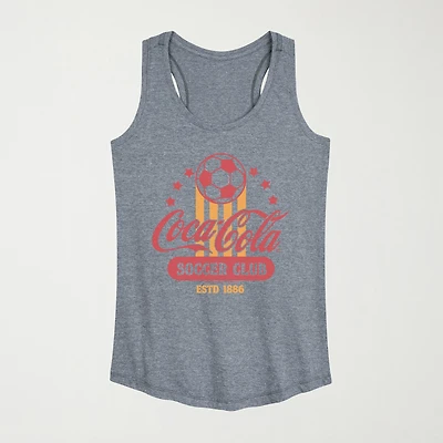 Coca Cola Soccer Club Womens Scoop Neck Sleeveless Tank Top