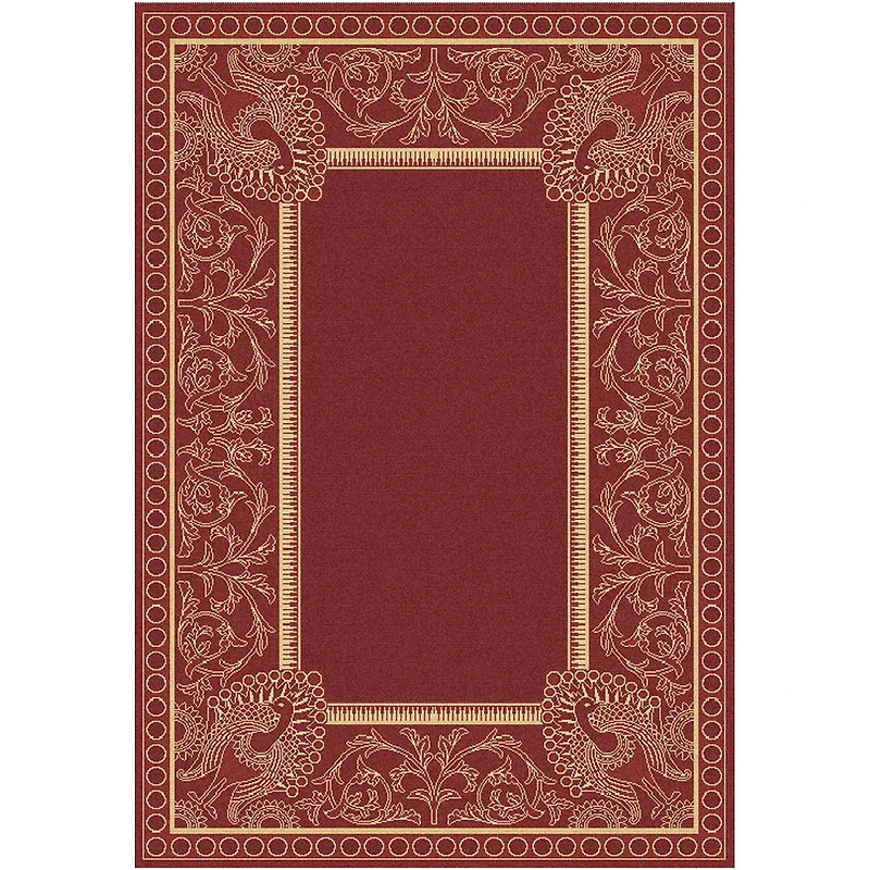 Courtyard Peacock Indoor/Outdoor Square Rug - 7'10"X7'10"