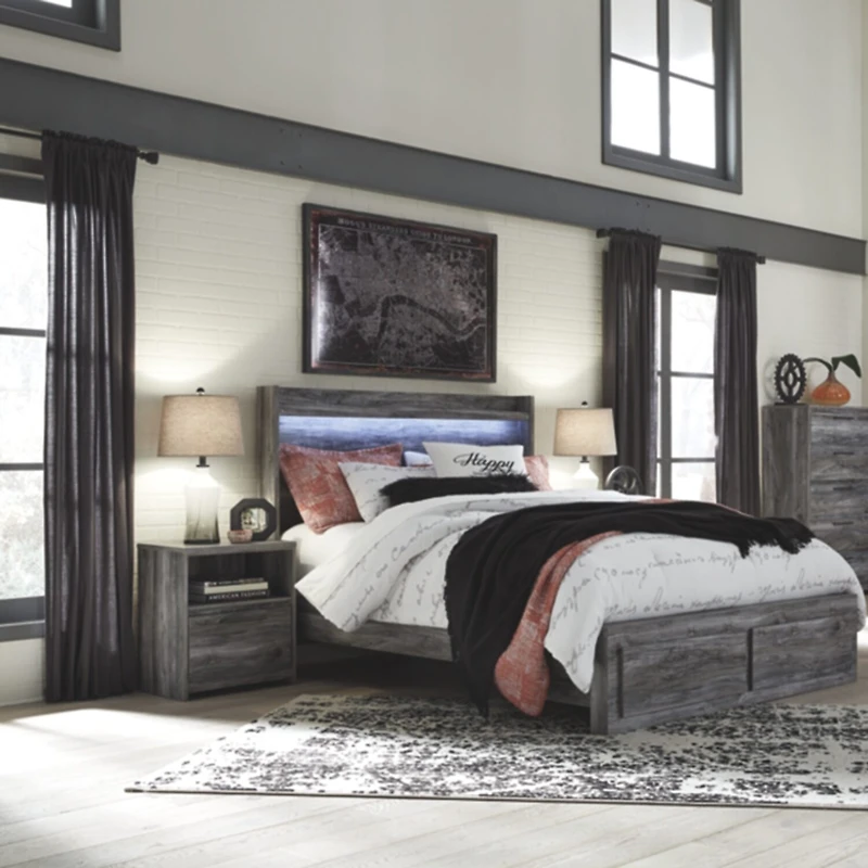 Signature Design by Ashley Baystorm 1-Drawer Nightstand in Dark Gray