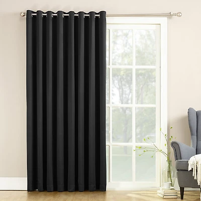 Sun Zero Emory 100"W X 84"L Energy Saving Light-Filtering Grommet Top Single Patio Door Curtain