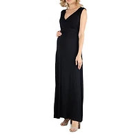 24/7 Comfort Apparel V Neck Sleeveless Maxi Dress with Belt
