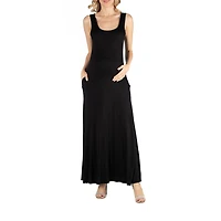 24/7 Comfort Apparel Scoop Neck Sleeveless Maxi Dress