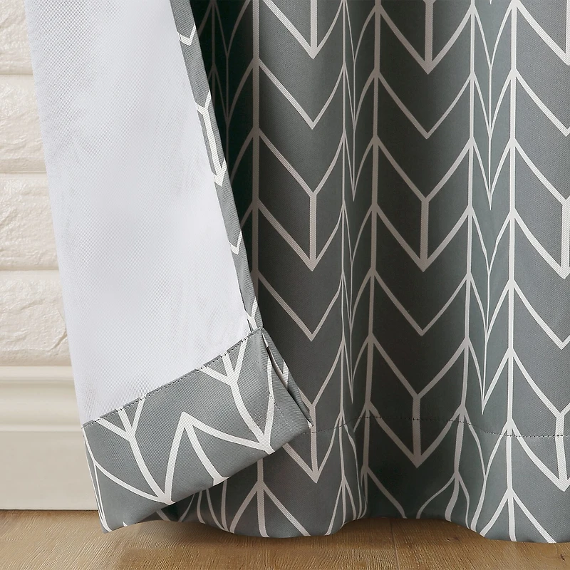 Sun Zero Kenwood Chevron Grommet Top Energy Saving Blackout Single Curtain Panel