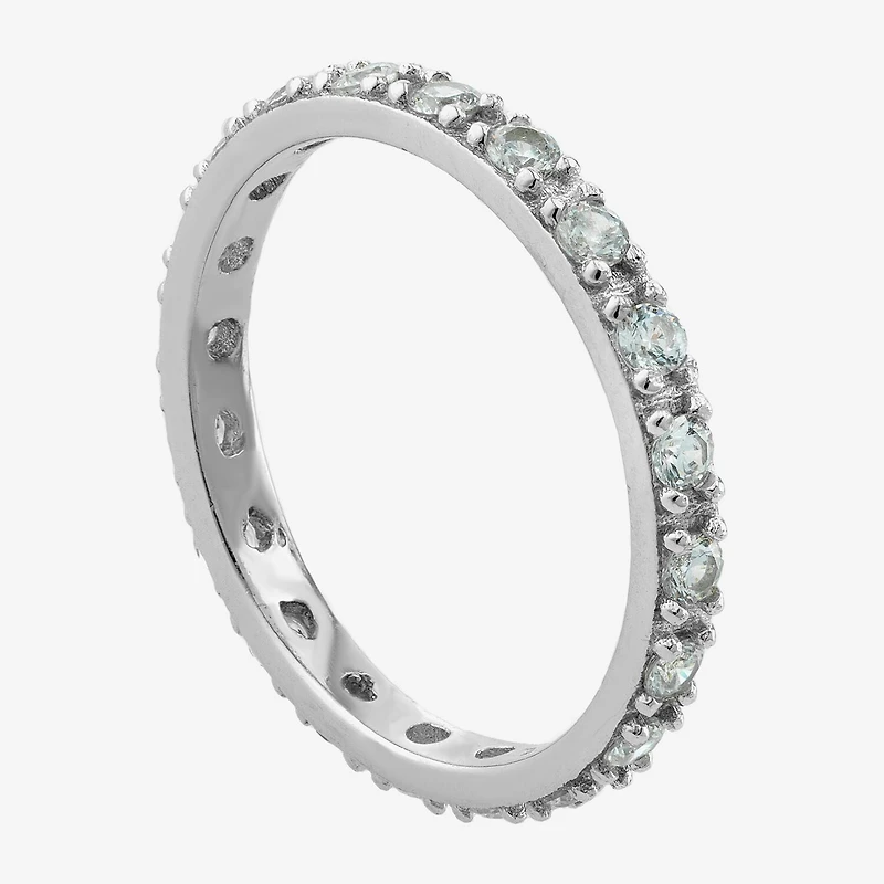 Womens 21.5MM Cubic Zirconia Sterling Silver Band