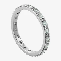 Womens 21.5MM Cubic Zirconia Sterling Silver Band