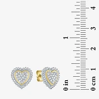 (G-H / I1-I2) 1/3 CT.T.W. Lab-Grown Diamond 10K Gold 11mm Heart Stud Earrings