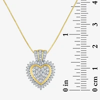 (G-H / I1-I2) Womens 1/3 CT.T.W. Lab-Grown Diamond 10K Gold Heart Pendant Necklace