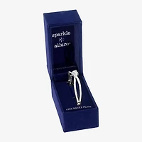 Sparkle Allure Womens Cubic Zirconia Pure Silver Over Brass Knot Bangle Bracelet