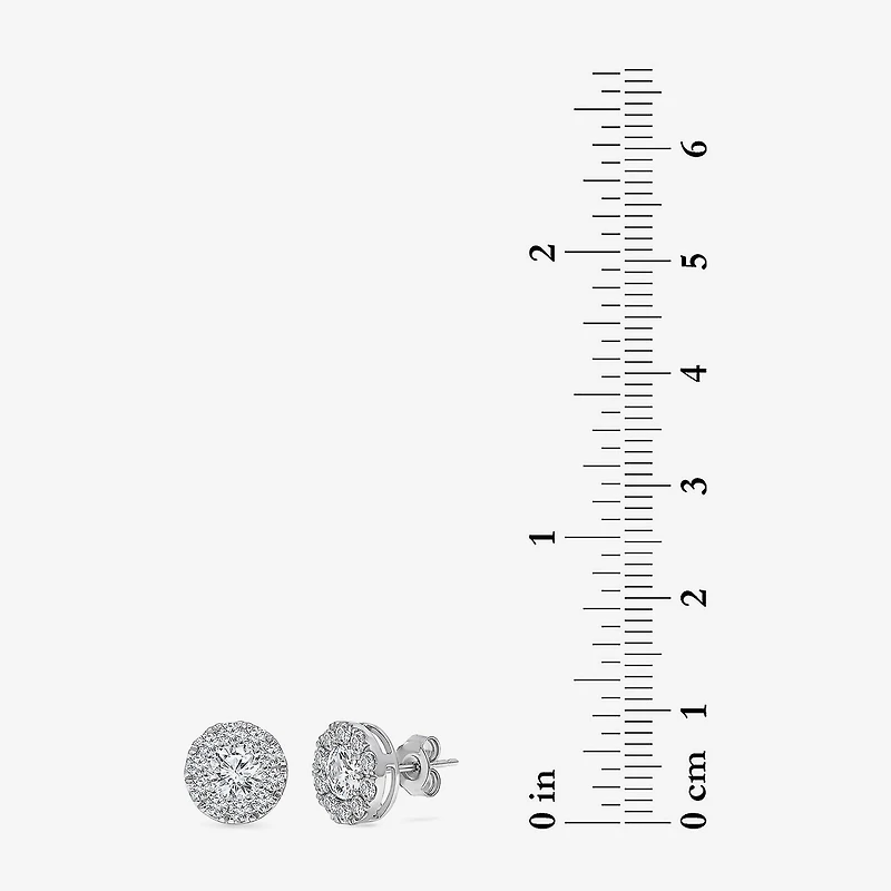 (I1/ I) 2 CT. T.W. Lab Grown White Diamond 10K Gold 9.4mm Round Stud Earrings
