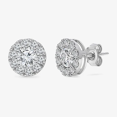 (I1/ I) 2 CT. T.W. Lab Grown White Diamond 10K Gold 9.4mm Round Stud Earrings