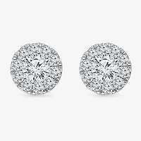 (I1/ I) 2 CT. T.W. Lab Grown White Diamond 10K Gold 9.4mm Round Stud Earrings